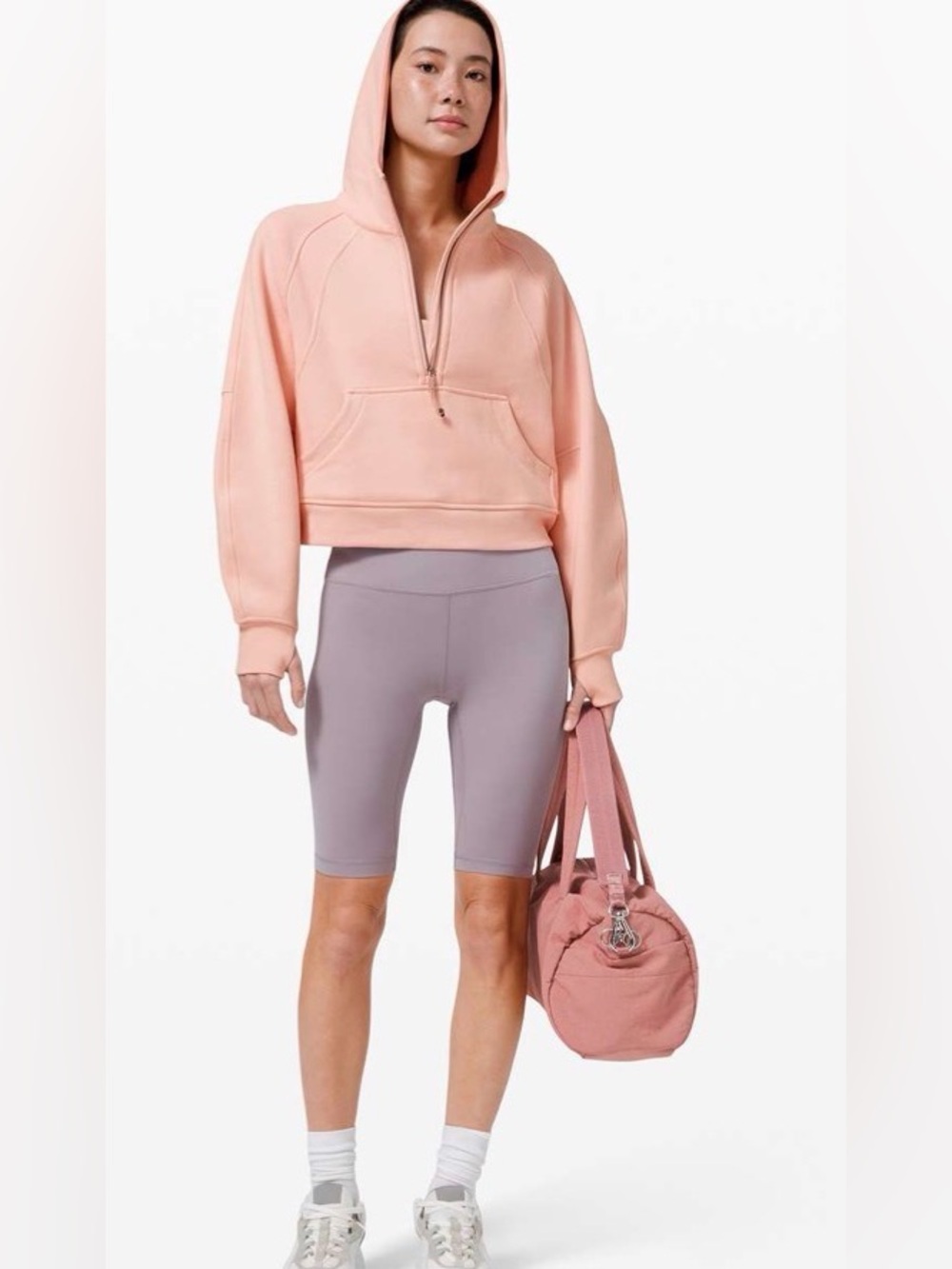 * lululemon Scuba Oversized Half-Zip Hoodie Pink Mist Waist Length Med / Large *